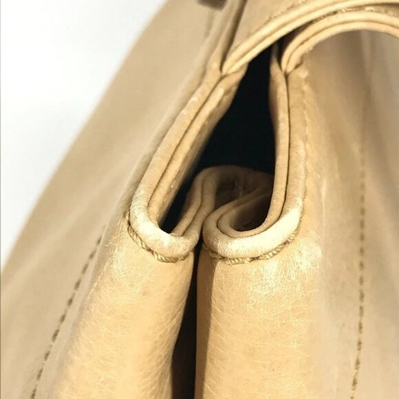 CHANEL Turnlock CC CC Mark Bag Tote Bag Hand Bag Leather Beige - Picture 10 of 16